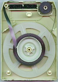 The inside of an 8-track cartridge. The black ... The inside of an 8-track cartridge. The black ...