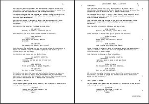 A spec screenplay vs a production screenplay. A spec screenplay vs a production screenplay.