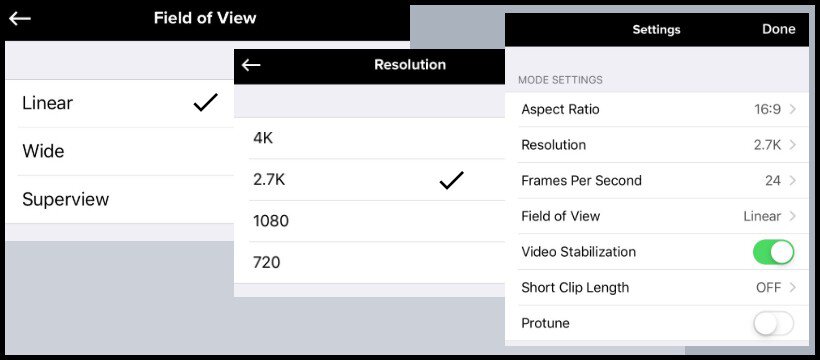 GoPro Hero 7 Settings