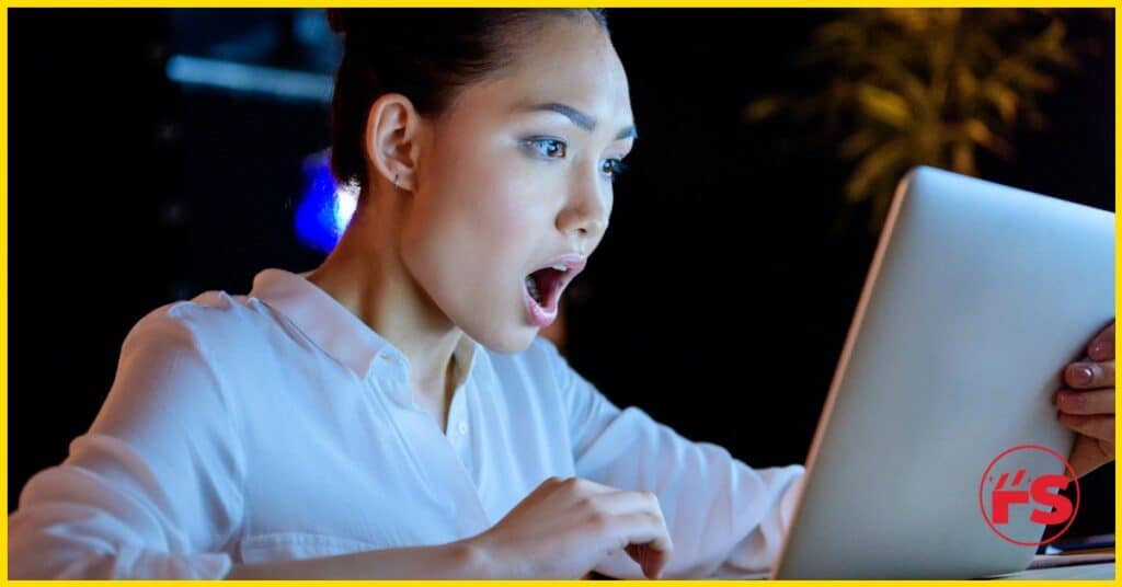 woman surprised video editing